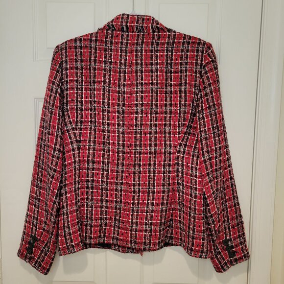 KARL LAGERFELD PARIS TWEED BLAZER SZ 10 - Picture 9 of 15